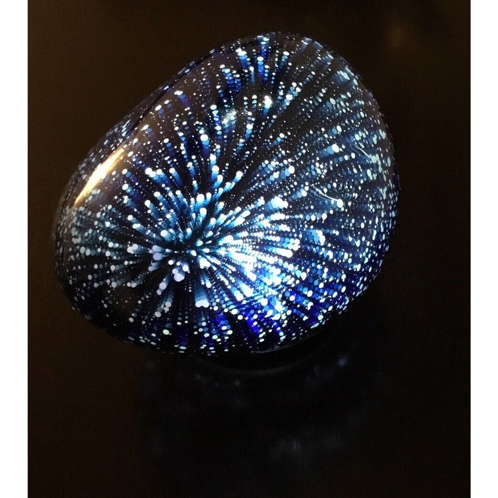 Art Glass Decorative Glowing Garden Rocks Night Light Indoor/ Outdoor Gift Blue - Picture 7 of 10
